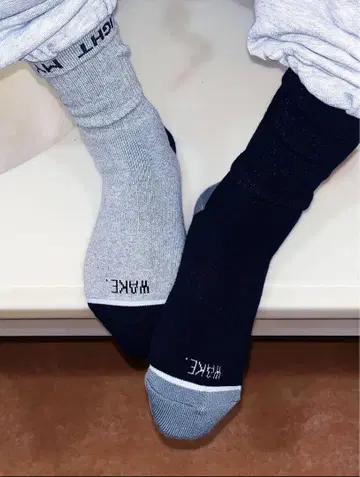 WAKET 그레이 네이비 삭스 2켤레 세트