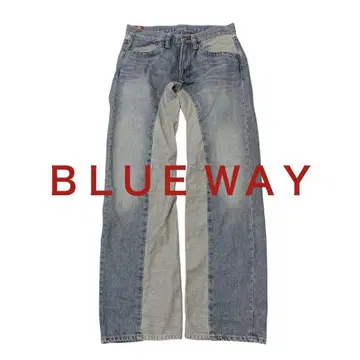 [BLUE WAY] 블루 웨이 패널 배색 루즈 스트레이트 30