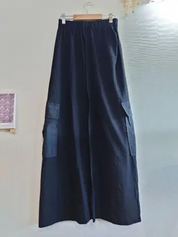koibito misaki 블랙 롱 스커트 사이드 포켓 부착