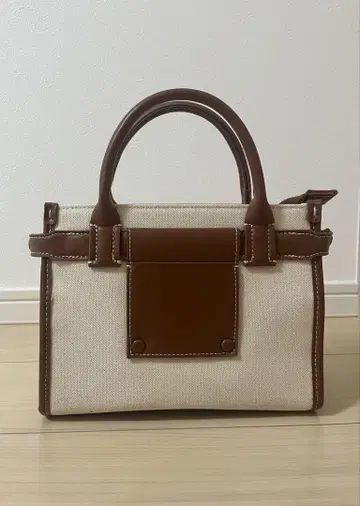 ZARA 캔버스 미니 토트백 브라운