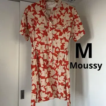 MOUSSY 마우지 남국 하와이 플라워 프린트 반팔 셔츠 원피스