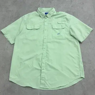 Guy Harvey 낚시 셔츠 상의 반팔 구제 의류 옐로우 그린 XL