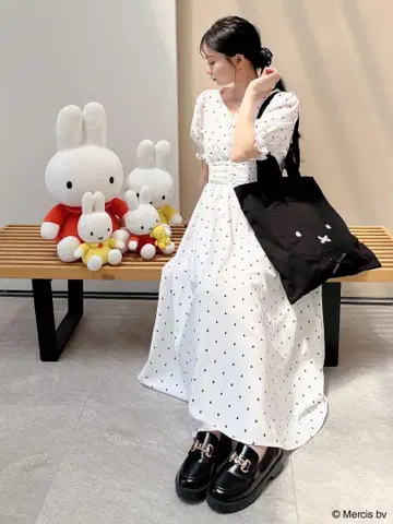 MIIA miffy 올 패턴 플레어 원피스
