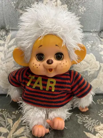 몬치치 화이트 인형 봉제 인형 레어 레트로 빈티지 슬립 아이