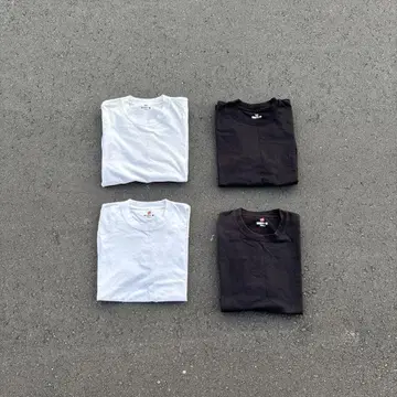 Hanes BEEFY-T 화이트 블랙 4장 묶음 판매