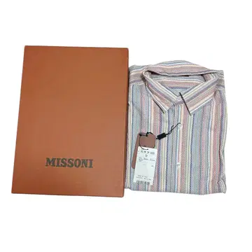 MISSONI 미쏘니 긴팔 셔츠 50 스트라이프 코튼 남성용