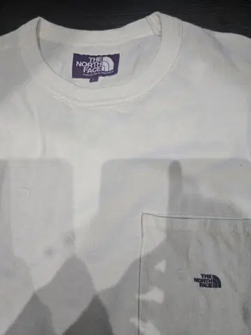 THE NORTH FACE 화이트 긴팔 티셔츠 퍼플 라벨