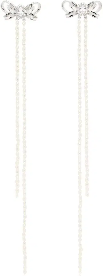 SHUSHU/TONG Curly Bow Long Tassel 귀걸이