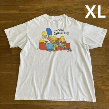 심슨 티셔츠 XL 화이트 코튼