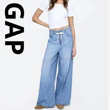 GAP 갭 미드 라이즈 슈퍼 라이트 배기 풀온 데님 와이드