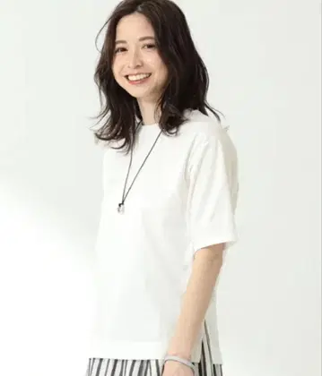 Demi-Luxe 빔즈 스무스 하프 슬리브 풀오버 화이트