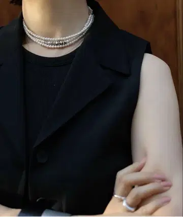 MANA 펄 믹스 롱 목걸이 골드