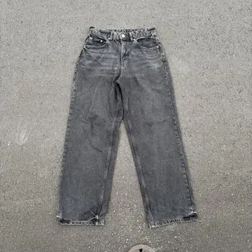 자라 배기 데님 블랙