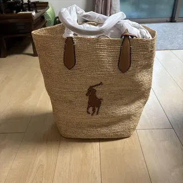 Ralph Lauren 베이지 바스켓백 파우치 포함