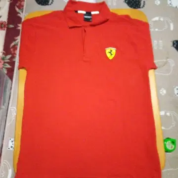 Ferrari 빨간색 피케 셔츠 M 사이즈