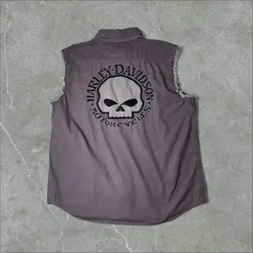 HARLEY-DAVIDSON 자수 스컬 컷오프 셔츠 베스트 XL