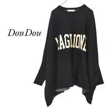 24AW DouDou MAGLIONE 인터샤 로고 판초 니트 블랙