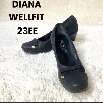 DIANA WELLFIT 펌프스 쁘띠 리본 23EE 라운드토 블랙