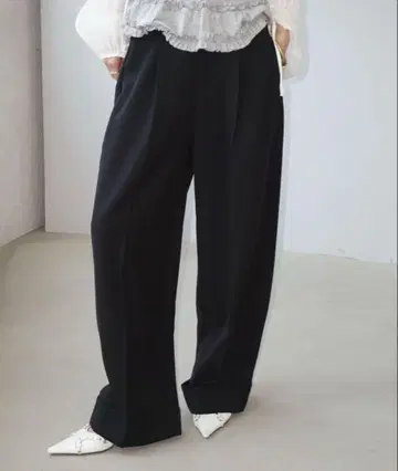chuclla 더블 커프스 와이드 치노 슬랙스