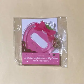 후쿠야 캔뱃지 아크릴 프레임 멜티 스위츠 하트 스트로베리 핑크
