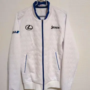 Srixon 남성용 자켓 화이트 퀼팅 렉서스 ANA 로고
