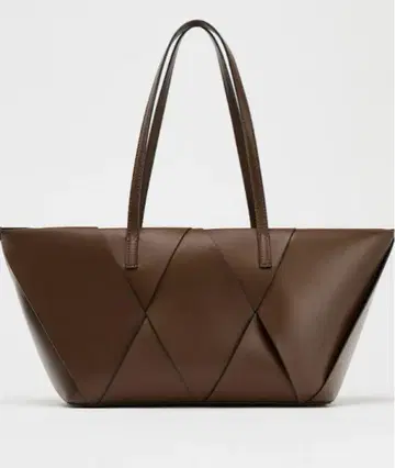 ZARA 롱 인터위브 토트백 브라운 미사용 새상품 택 포함