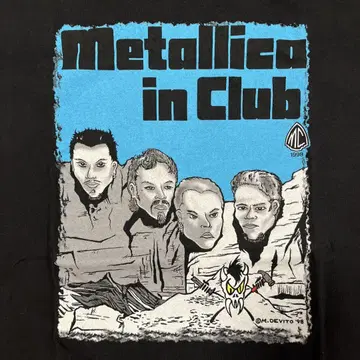구제 의류 / 1998 METALLICA CLUB 티셔츠 메탈리카