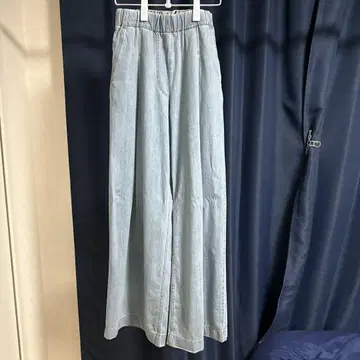 DRIES VAN NOTEN 블루 와이드 레그 청바지 데님