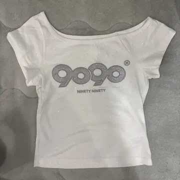 9090 girl OG Logo Off Glitter Tee M