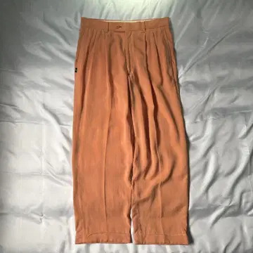 90s 빈티지 텐셀 투 턱 와이드 슬랙스 오렌지