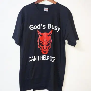 God's Busy, Can I Help You 데빌 반팔 티셔츠