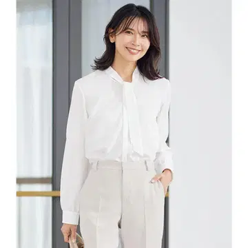 새상품급! 23구 [세탁 가능] 조젯 보타이 블라우스 화이트