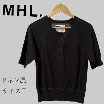 MHL, 블랙 린넨 혼방 티셔츠 사이즈 II