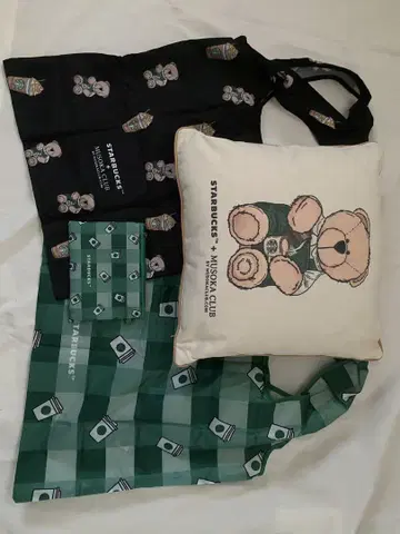 스타벅스 곰 무늬 에코백 세트