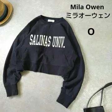 Mila Owen 미라 오웬 숏 기장 맨투맨 트레이닝복 네이비