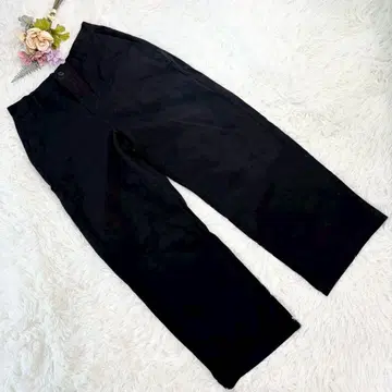 무인양품 MUJI [M] 캐주얼 팬츠 허리 밴딩 블랙