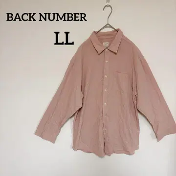 백넘버 면 긴팔 셔츠 남성용 LL 핑크 고급스러운