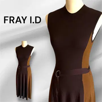 FRAY I.D 니트 원피스 바이컬러