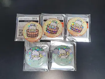 산리오 극락탕 콜라보 굿즈 오리 페클 캔뱃지 컴프 세트