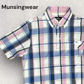 Munsingwear 먼싱웨어 반팔 골프 피케 셔츠 체크