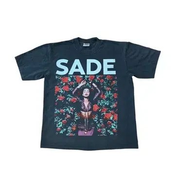 새상품 L 셰이드 SADE 프린트 티셔츠 블랙