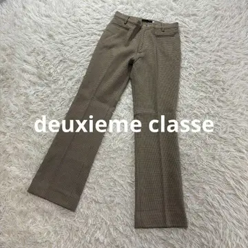 deuxieme classe 체크 패턴 테이퍼드 팬츠