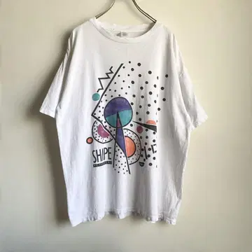 90s USA제 SHAPE ACTIVEWEAR 기하학 아트 디자인 티셔츠