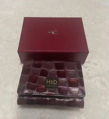 H&D 3단 폴더형 지갑 와인 레드 일본제