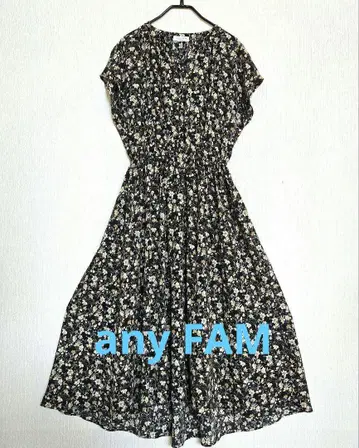 any FAM 꽃무늬 스키퍼 원피스 피쉬 테일 허리 개더 L