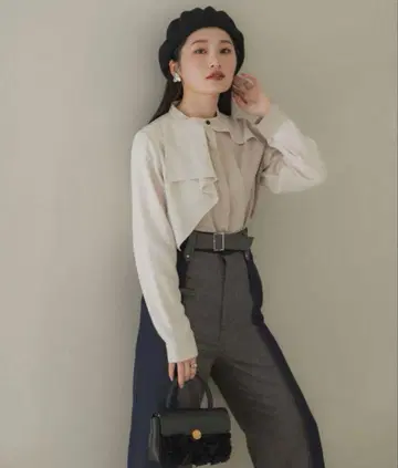 아지메 콤비 블라우스