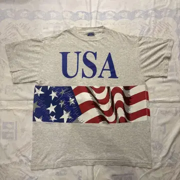 90's 00's USA 빅 프린트 티셔츠 L 구제 의류 TULTEX