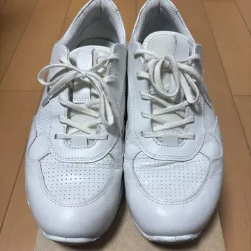 ECCO CS25 천연 가죽 남성용 캐주얼 스니커즈 화이트