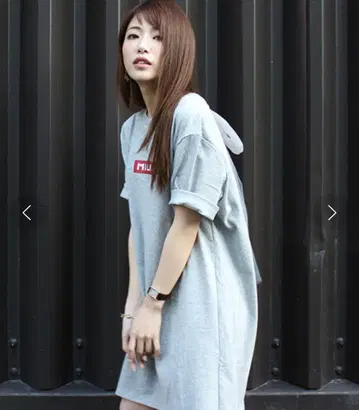 밀크 페도 미코아메리 콜라보 백 튤 리본 티셔츠 원피스