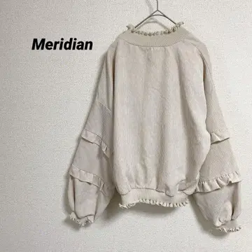메리디안 프릴 베이지 긴팔 상의 코듀로이 엘레강트 청순